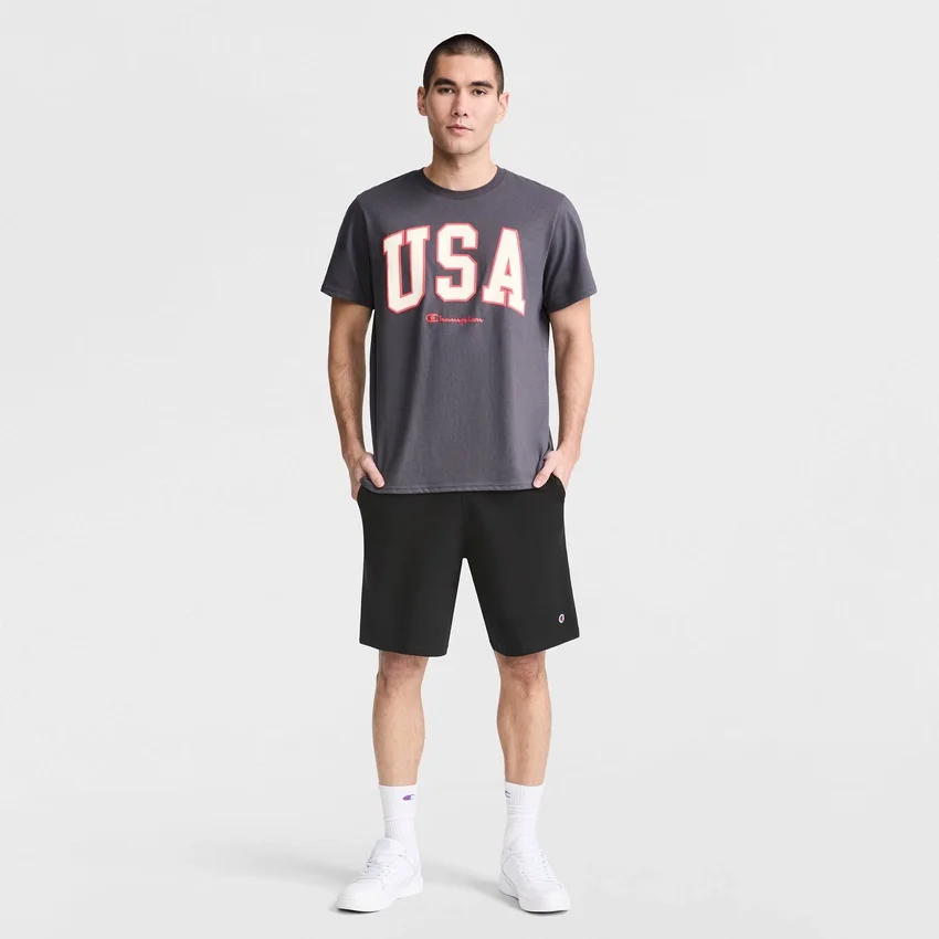 9" Leichte Lounge-Shorts, C Logo-Aufnäher