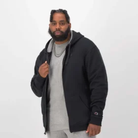 Powerblend-Hoodie mit durchgehendem Reißverschluss, C Logo – Big & Tall