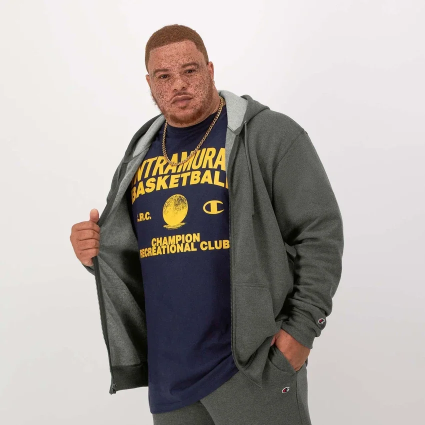 Powerblend-Hoodie mit durchgehendem Reißverschluss, C Logo – Big & Tall