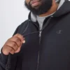 Powerblend-Hoodie mit durchgehendem Reißverschluss, C Logo – Big & Tall