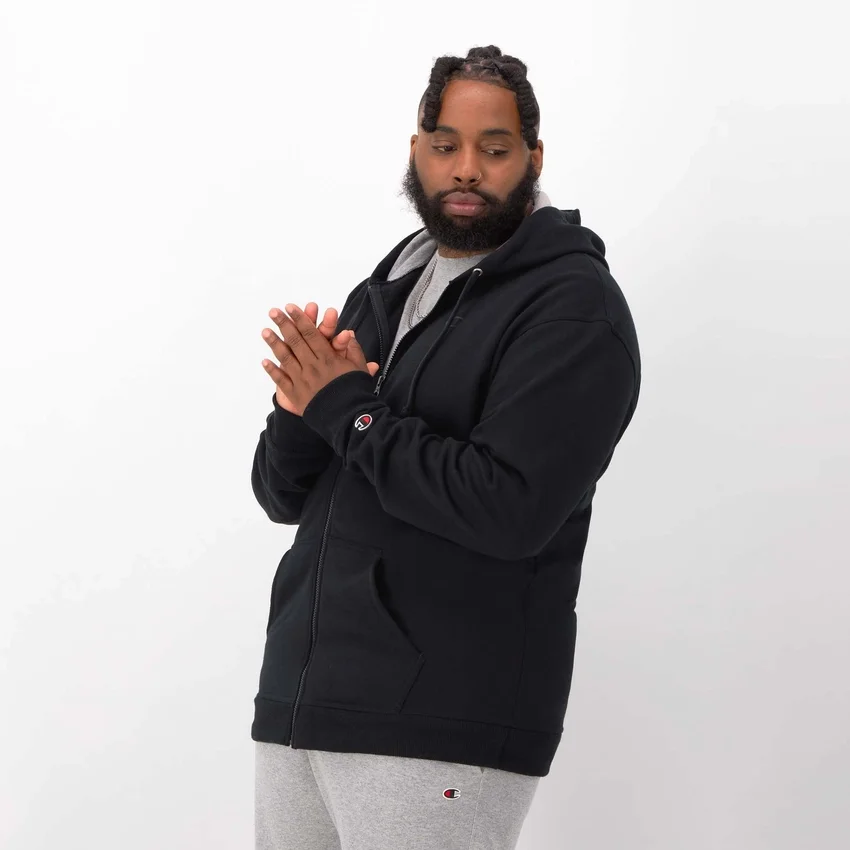 Powerblend-Hoodie mit durchgehendem Reißverschluss, C Logo – Big & Tall