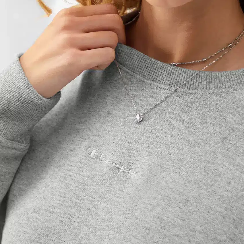 Powerblend-Sweatshirt mit Rundhalsausschnitt, gesticktem Script Logo