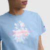 T-Shirt mit „Blurred Roses“-Grafik und C Logo