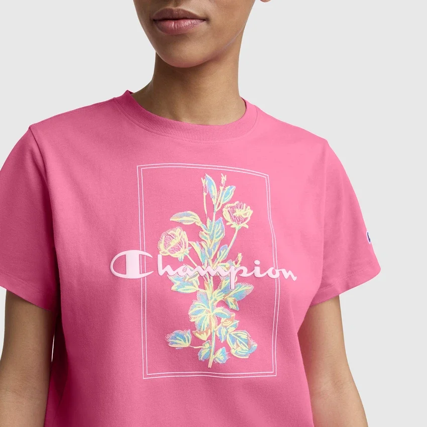 T-Shirt mit „Painted Bouquet“-Grafik, C Logo